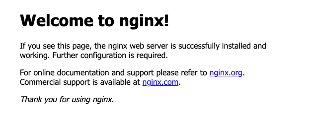 The default Nginx welcome page. The default Nginx welcome page.