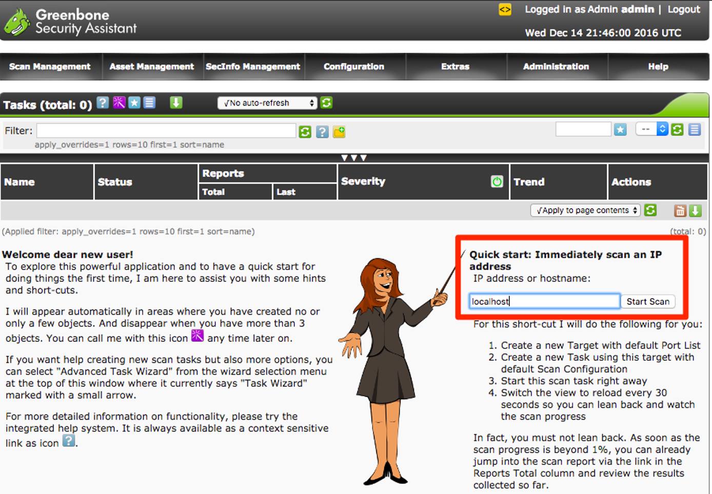 Greenbone Security Assistant Task Wizard. Greenbone Security Assistant Task Wizard.