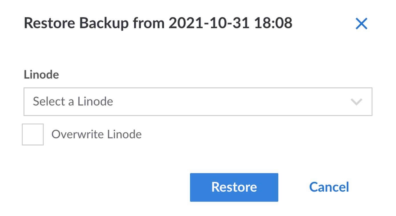 Select the Compute Instance you would like to restore your backup to Select the Compute Instance you would like to restore your backup to